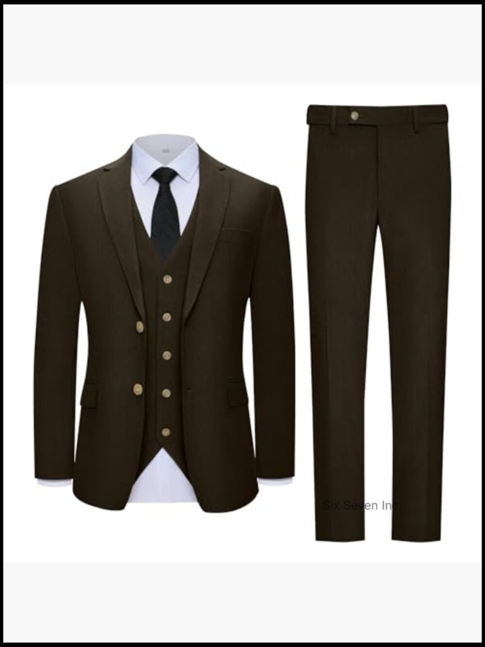 Vintage Corduroy 3 Piece Suit Slim Fit Blazer Vest Pants for Wedding Business - Picture 4 of 6